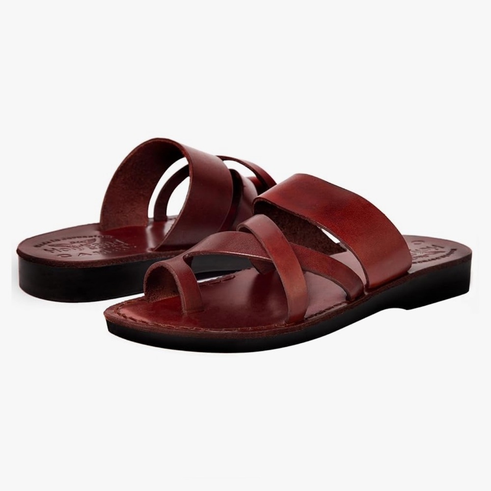 Holy Land Market *NEW* Unisex Leather Biblical Sandals/Slides From Jerusalem